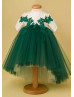 Green Lace Tulle High Low Flower Girl Dress